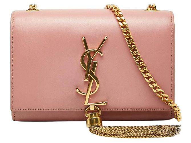 Saint Laurent YSL Monogram Classic Kate Small Mini Chain Shoulder Bag Rosa