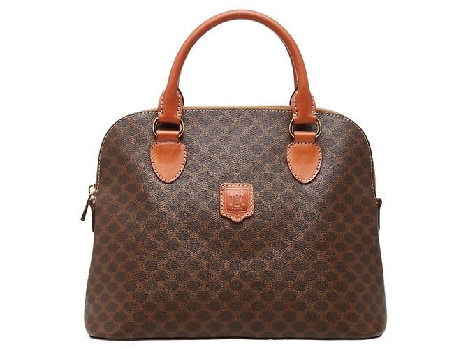Céline Sac à main Celine Macadam en cuir marron