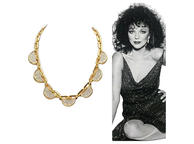 Autre Marque Collana Joan Collins tono oro e cristalli D'oro
