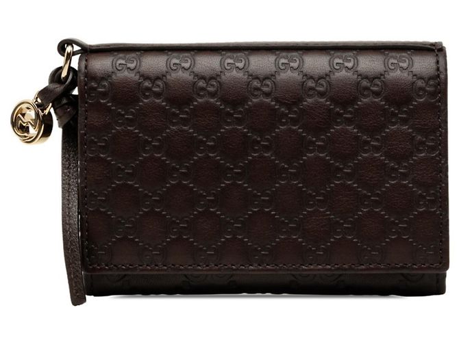 Gucci Microguccissima Brown Leather Card Case