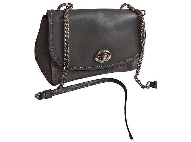 Borsa a tracolla Coach in pelle grigia Grigio