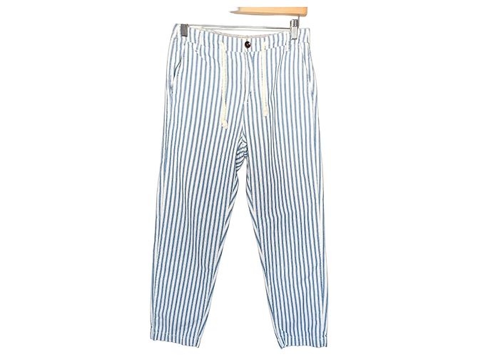 Pantalones a rayas MKT Studio Blanco Azul