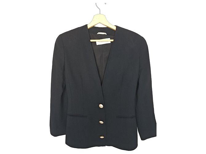 Max Mara Schwarzer Blazer mit Perlmuttknöpfen