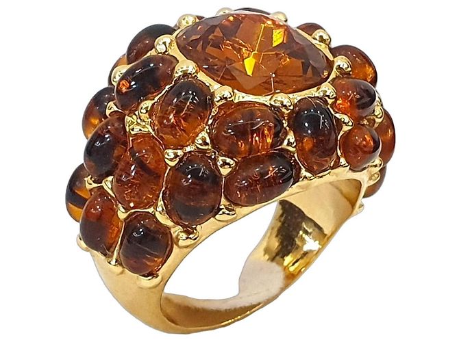Kenneth Jay Lane Anillo KJL con piedras efecto ámbar Castaño