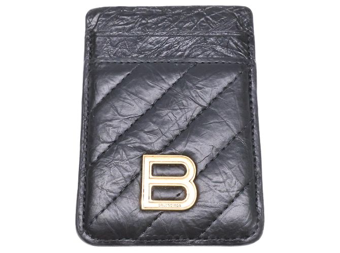 Everyday Balenciaga Black Leather Card Case