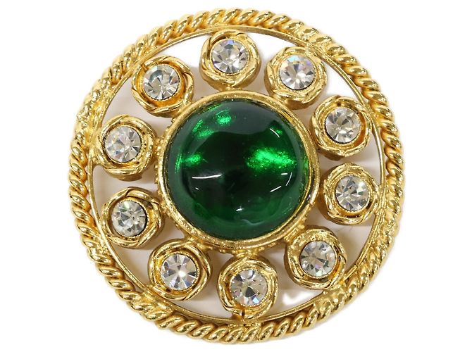Broche Círculo Chanel Gripoix Dorado