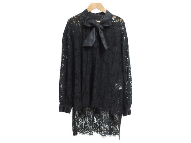 Autre Marque Camicia a maniche lunghe in pizzo REKISAMI Nero