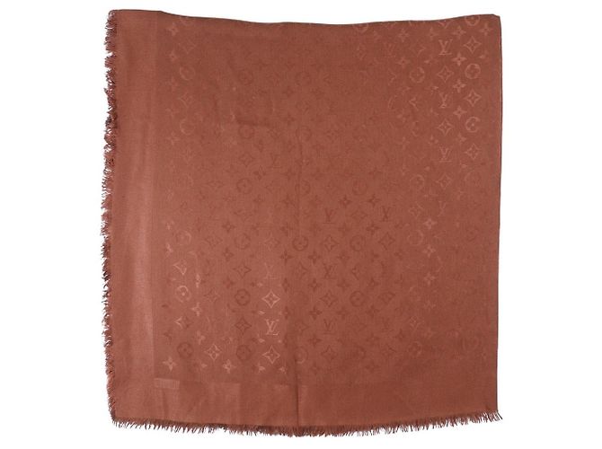 Estola de seda e lã Monogram Louis Vuitton Marrom