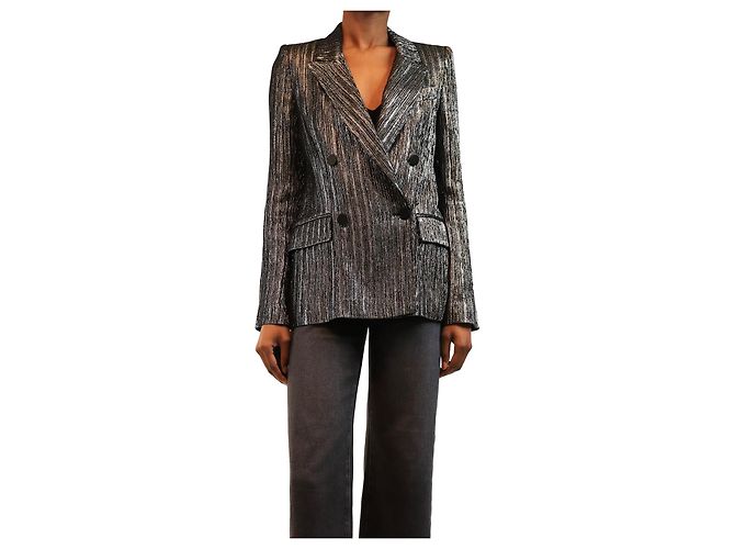 Isabel Marant Silberner Lurex-Blazer - size UK 8