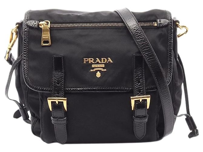 Prada Bolsa satchel em nylon preto