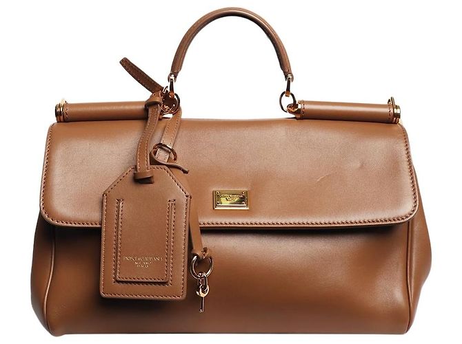 Dolce & Gabbana Bolsa de ombro em couro My Sicily castanha Marrom
