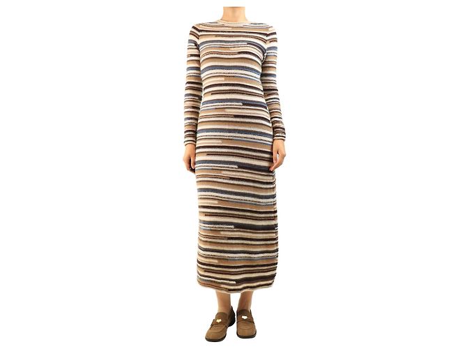 Veronica Beard Vestido de punto a rayas marrón - size S Castaño