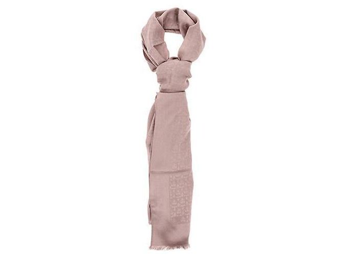 Salvatore Ferragamo Sciarpa in lana e seta jacquard monogramma Gancini Rosso