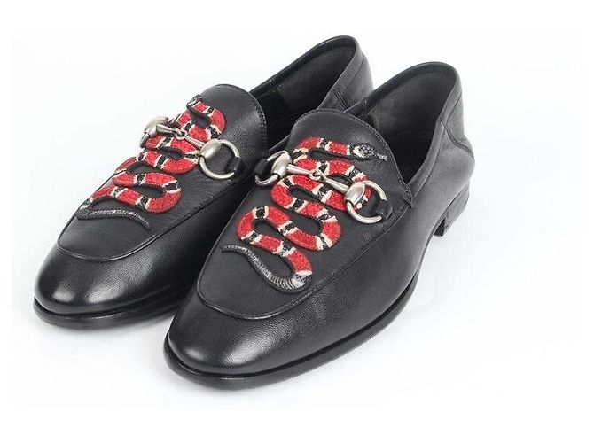 Gucci Mocassini in pelle con morsetto e stampa pitone Multicolore