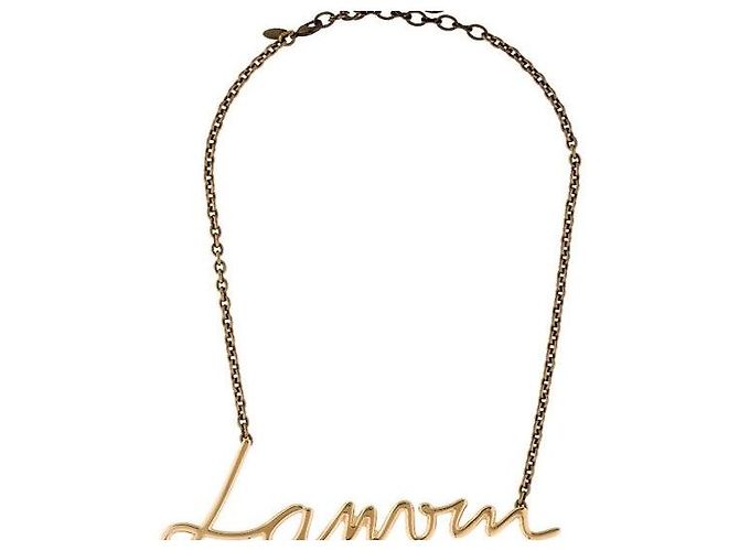 Lanvin Collana con pendente Log Oro Multicolore