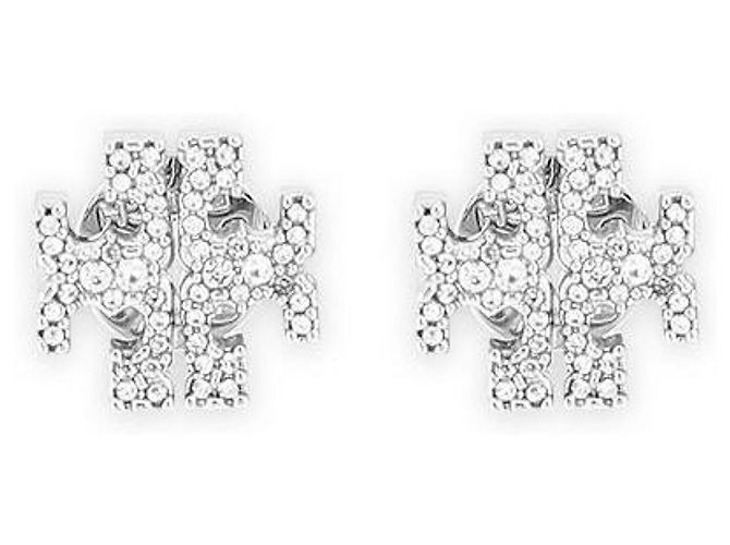 Tory Burch Orecchini Kira PAVE Crystal da donna (Silver) Argento