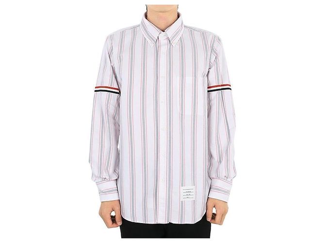 Thom Browne Men's Oxford Stripe Shirt (White) Multiple colors
