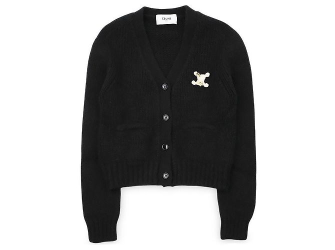 Céline Kaschmir-Cardigan für Damen Schwarz