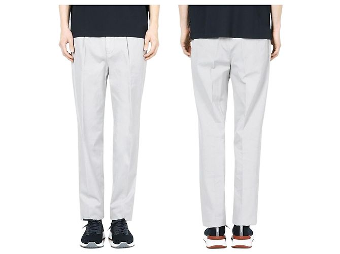Brunello Cucinelli Pantalones rectos de algodón gabardina para hombre (Gray)