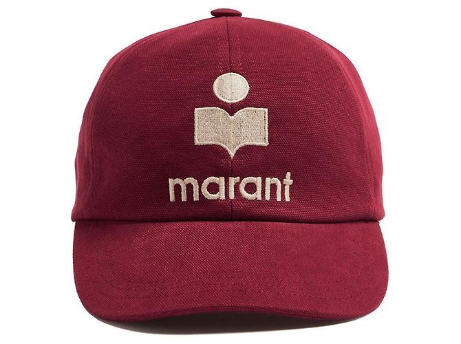 Isabel Marant TYRON Kappe mit gesticktem Logo Raspberry Rot 