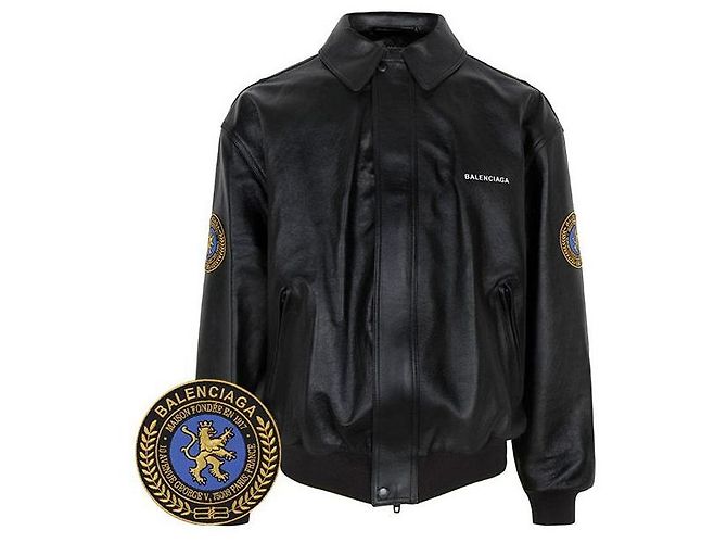 Balenciaga Black Taxi Leather Jacket