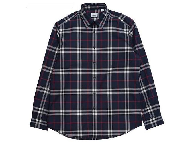 Burberry Camicia in popeline di cotone a quadretti Nero