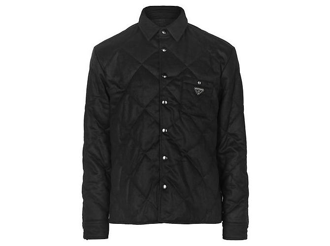 Prada Black Cashmere Padding Shirt Jacket