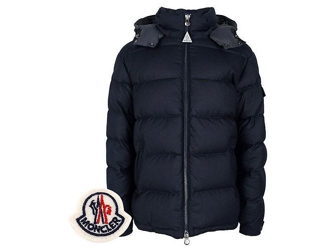 Moncler Navy Montgenevre Hooded Goose Down Jacket Blue