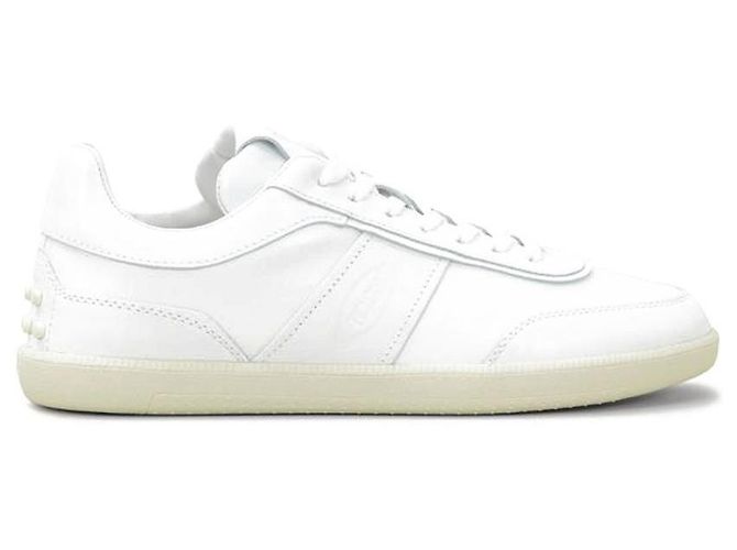 Tod's Leder-Sneaker mit Logo-Panel White Weiß