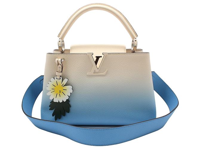 Louis Vuitton Taurillon Capucines PM Shoulder Bag Blue