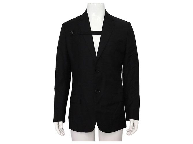 Dior Men's Black Wool Twill Two-Button Jacket