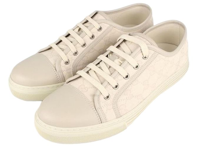 Gucci Baskets en cuir beige Marron