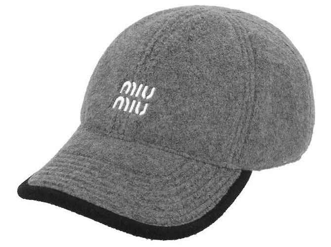 Miu Miu Logo Embroidered Fleece Baseball Cap Brown