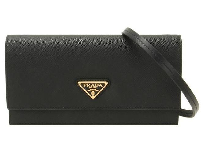 Prada Mini sac en cuir Saffiano stamp : Noir