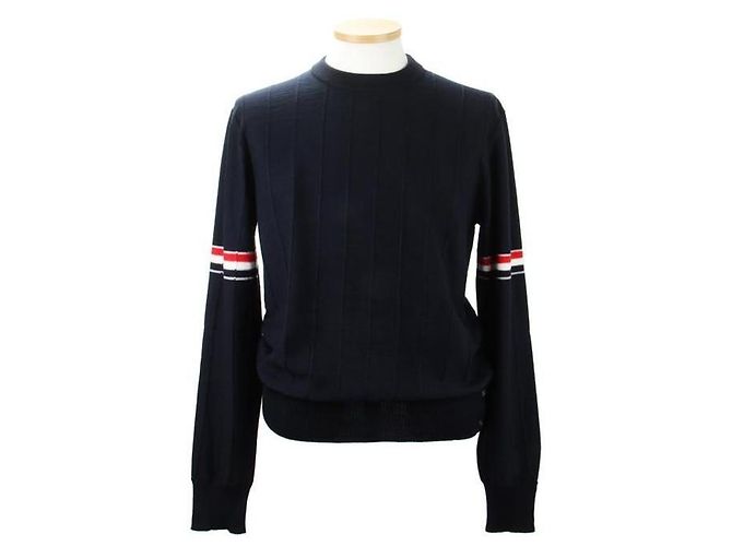 Thom Browne Wool Relaxed Pullover stamp: Black