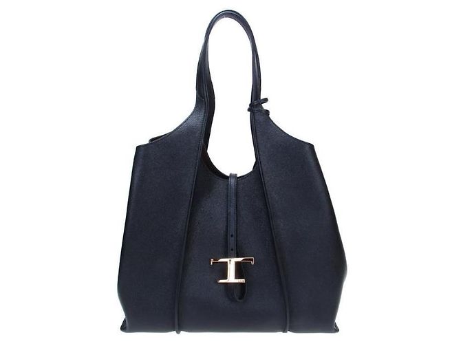 Tod's Timeless Leder Shopper Bag Medium Schwarz