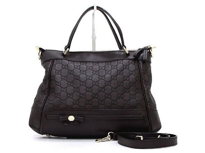 Gucci mala Tote e de ombro em couro marrom com logo GG entrelaçado