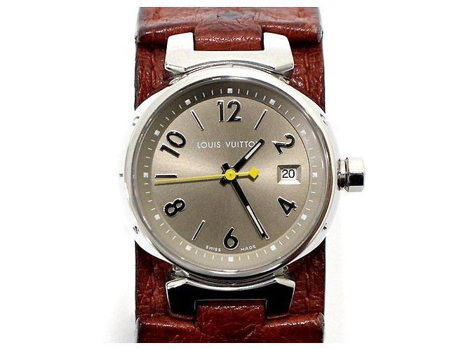 Louis Vuitton Reloj de cuarzo con correa de avestruz para mujer Multicolor