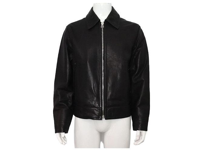 Hugo Boss Herren Lederjacke Schwarz