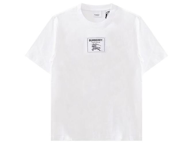 Burberry Camiseta de algodón Prosum para mujer Blanco Plata