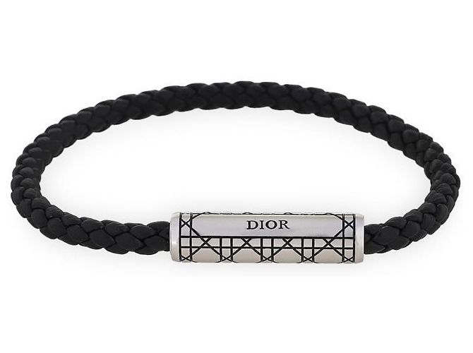 Dior Men's Woven Leather Bracelet Black