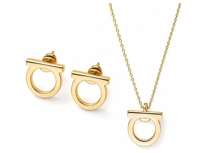 Salvatore Ferragamo Set Collana e Orecchini Gancini