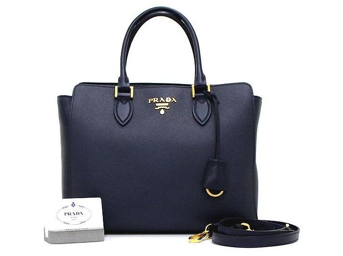Prada Sac Tote en cuir Saffiano avec logo doré