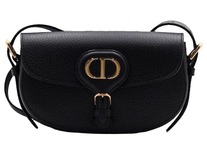 Dior Bolso de hombro Bobby East-West de piel granulada negra Negro