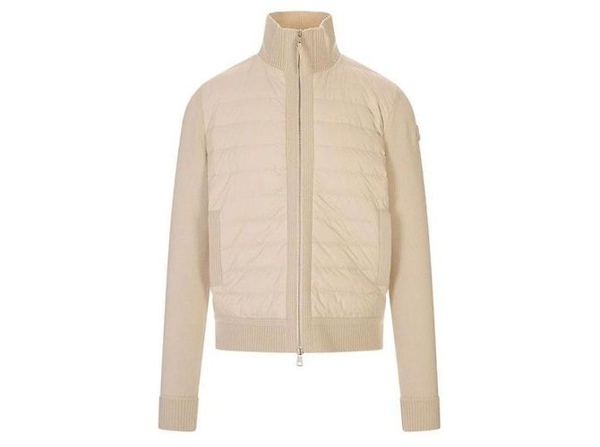 Moncler Gesteppter Wollcardigan Braun
