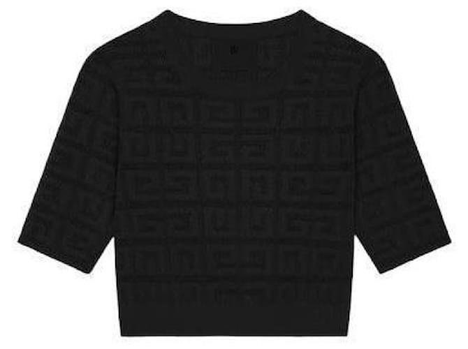 Givenchy Jacquard Crop-Pullover Schwarz 