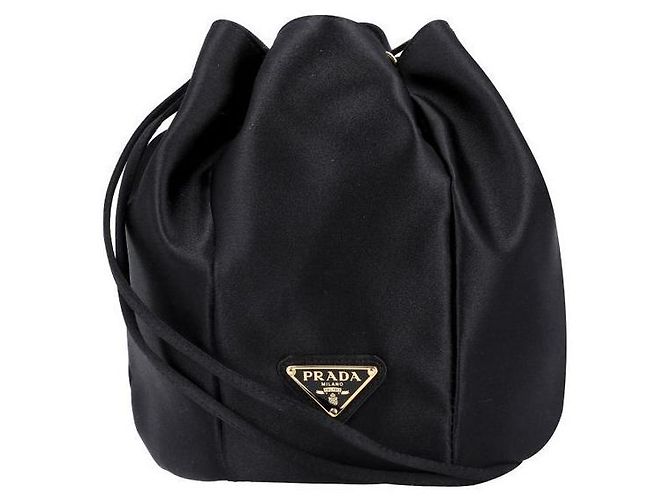 Prada Mini Borsa a Secchiello a Spalla Nero 
