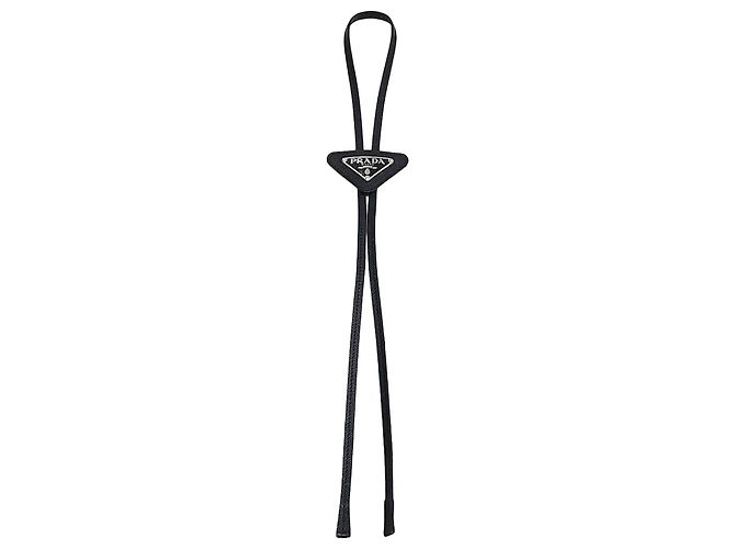 Prada Saffiano Leather Bolo Tie Black