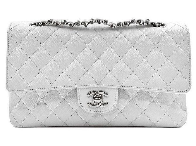 Chanel Caviar Classic Medium Blanc