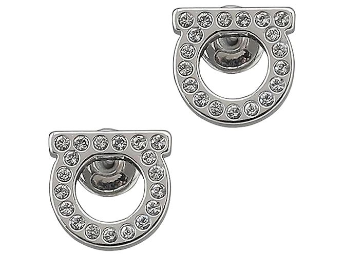 Salvatore Ferragamo Orecchini Gancini Crystal Silver Multicolore